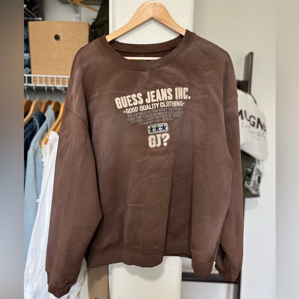 GUESS Jeans Vintage Embroidered Oversized Sweatshirt